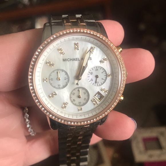 Michael Kors three color tone watch w/date display main image 5